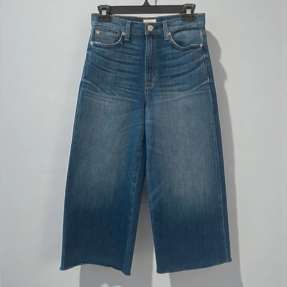 Hudson Holly HR Wide leg crop jeans 27 high rise raw hem denim - Picture 1 of 7